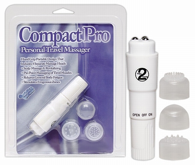 Compact Pro Personal Travel Massager, wit