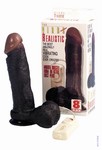 20 cm lange realistische Black cock met vibratie 