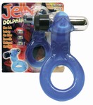 Vibrerende Jelly Dolfijn Cockring met batterijen 