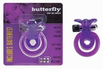 Cockring met clitoris stimulator, Butterfly Paars 