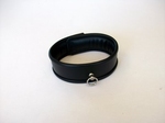 Halsband, smal model met kleine ring, zwart 